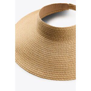 ZARA WIDE-BRIMMED WOVEN VISOR